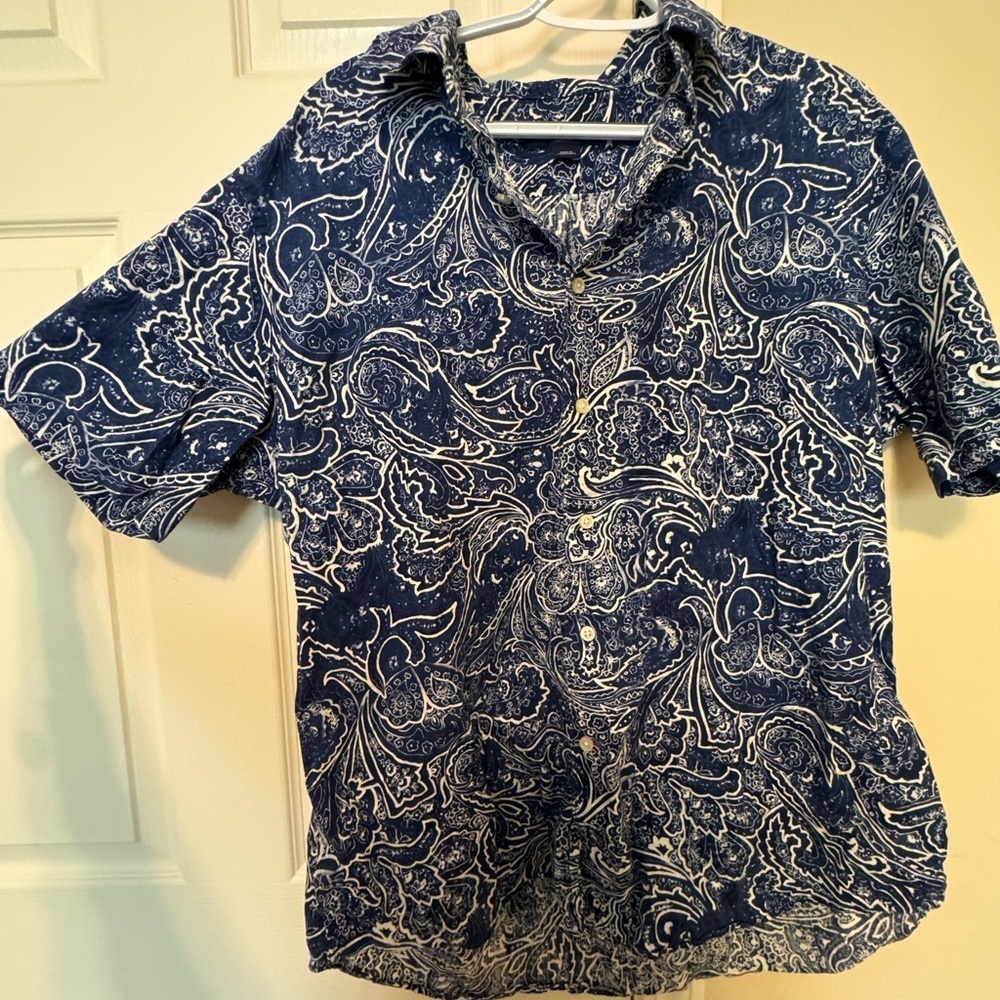 Daniel Cremieux Navy Paisley Casual Shirt